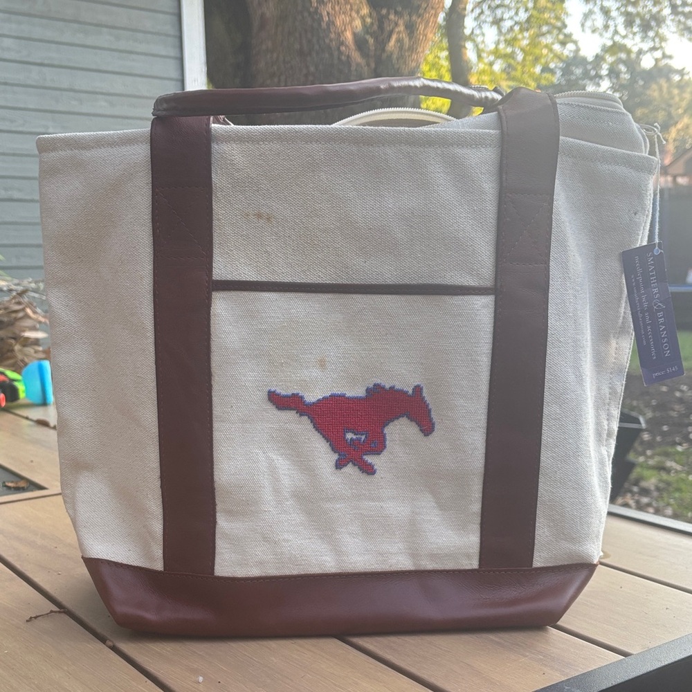 Pony Up! Smathers & Branson Canvas Tote Bag with Embroidered SMU Logo